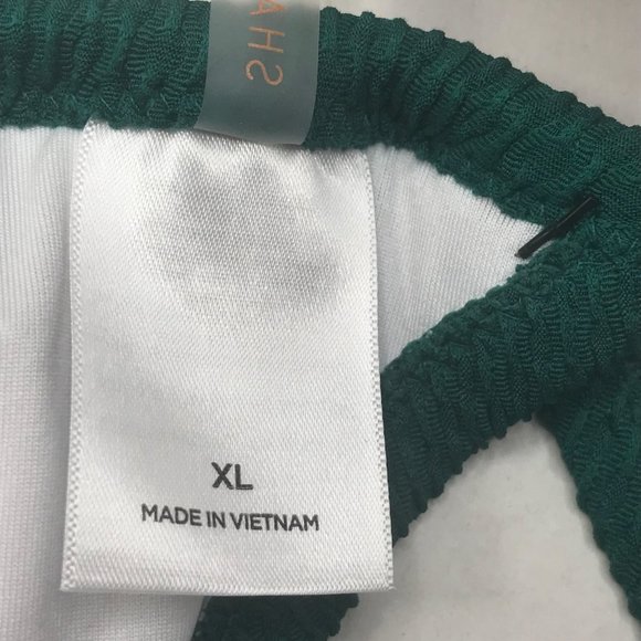 Shade And Shore Women's Size XL 16-18 Textured Square Neck Bralette Swim Green - Picture 6 of 16